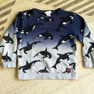 H & M Orca Whale sweatshirt, 4-6 years
